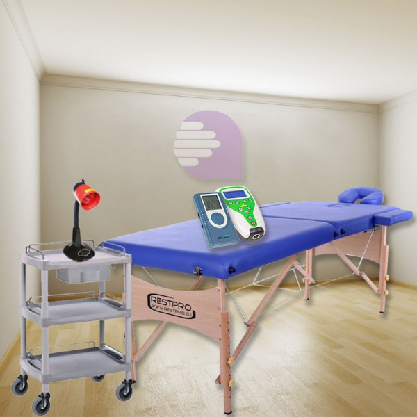 Gabinete de Fisioterapia Economy New Age ONE: Contém camilla, magnetoterapia, electroterapia, ultrasonido, lustre e carrinho